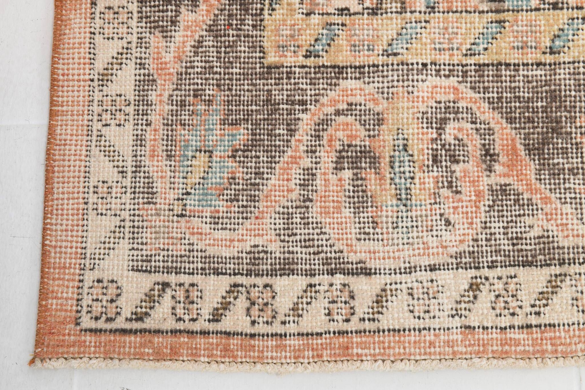 Pale Red & Brown Large Antique Turkish Rug, 157x299Cm