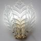 Set of 2 Taormina, Elegant Murano Wall Light Transparent Leaves, 1970