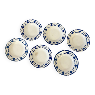 6 deep plates Digoin Sarreguemines - Ciboulette Collection