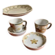 Set of two Keraluc cups and saucers (Quimper)