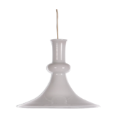White mouth-blown opaline glass pendant by Michael Bang for Holmegaard, Denmark, 1980s