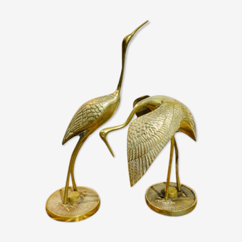 Pair of brass birds