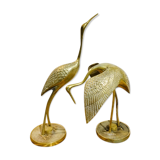 Pair of brass birds