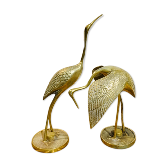 Pair of brass birds