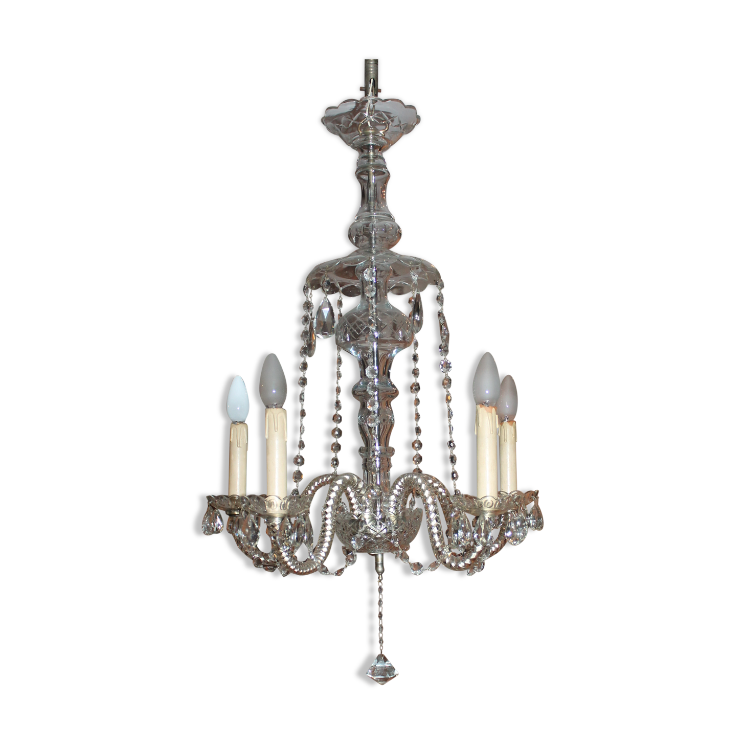 5 lights crystal pendant chandelier from Czechoslovakia