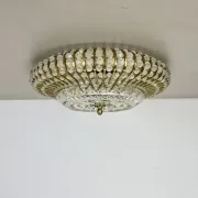 Ceiling Light in Hollywood Regency Style made of Glass and Brass, Ernst Palme Palwa, 1970s, Germany