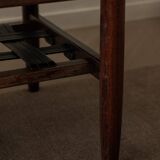 Vintage Rosewood Coffee Table Leather Magazine Shelf Topform Dutch MCM 1960