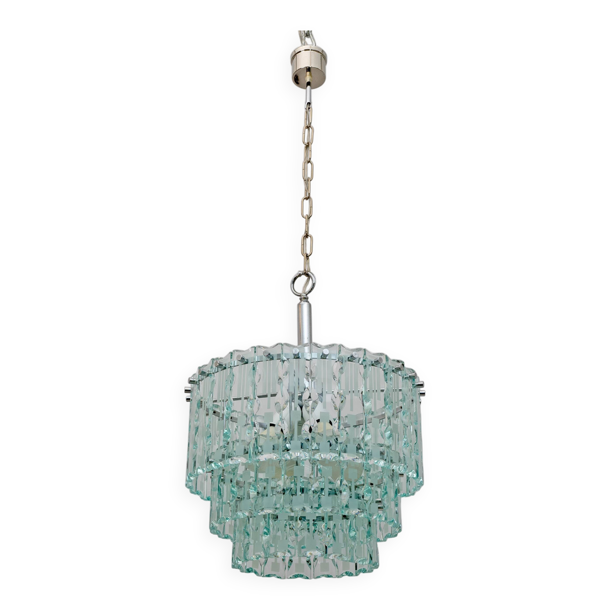 Ground Crystal Chandelier by Cristal Art, Italy, 1970s