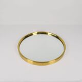 Modern brass mirror from the mid-century by Glasmäster in Markaryd, Sweden, 1960s.