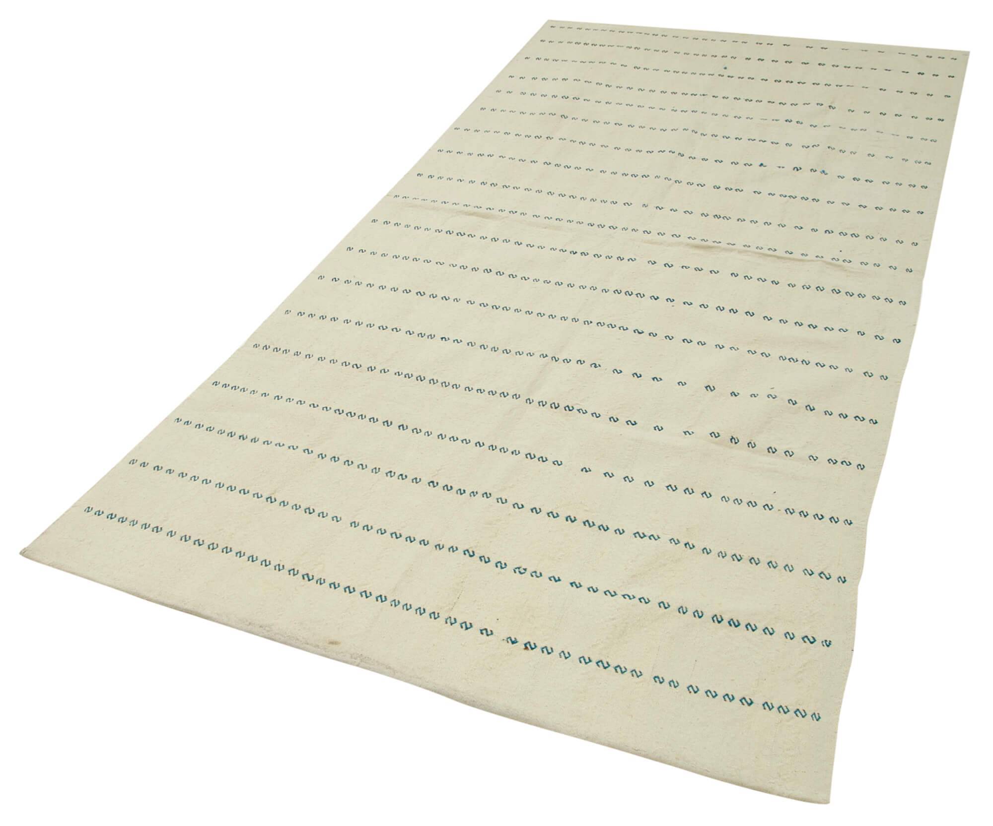 Turkish Handmade Vintage Anatolian Kilim 126 cm x 266 cm