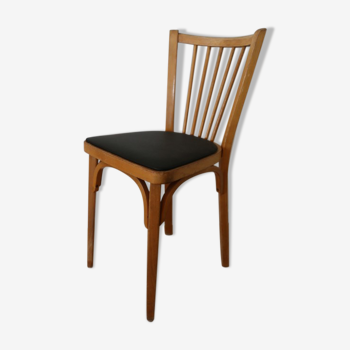 Chaise baumann n°12 skaï noir hêtre clair