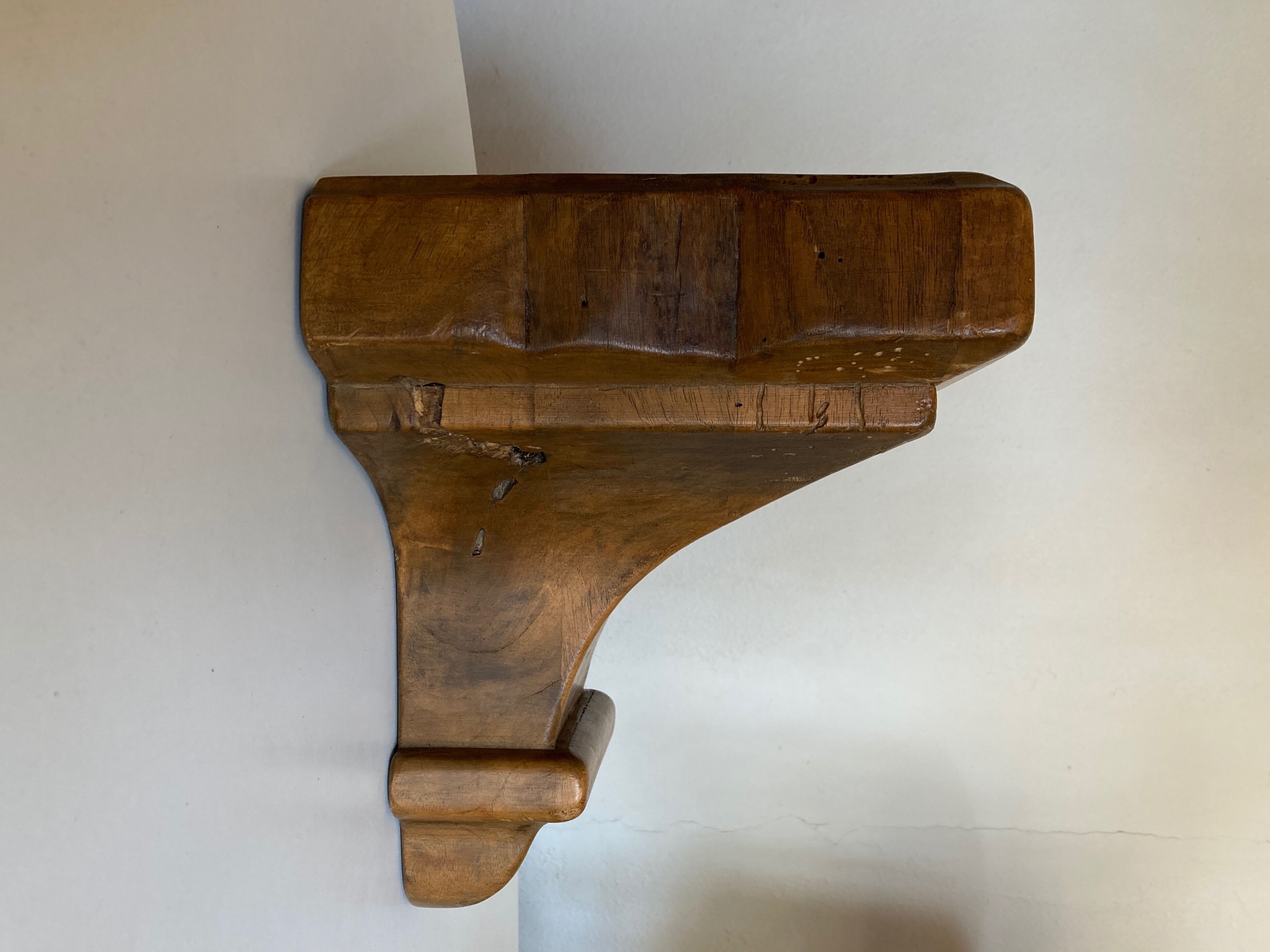Neo classical console 19th shelf in solid oak