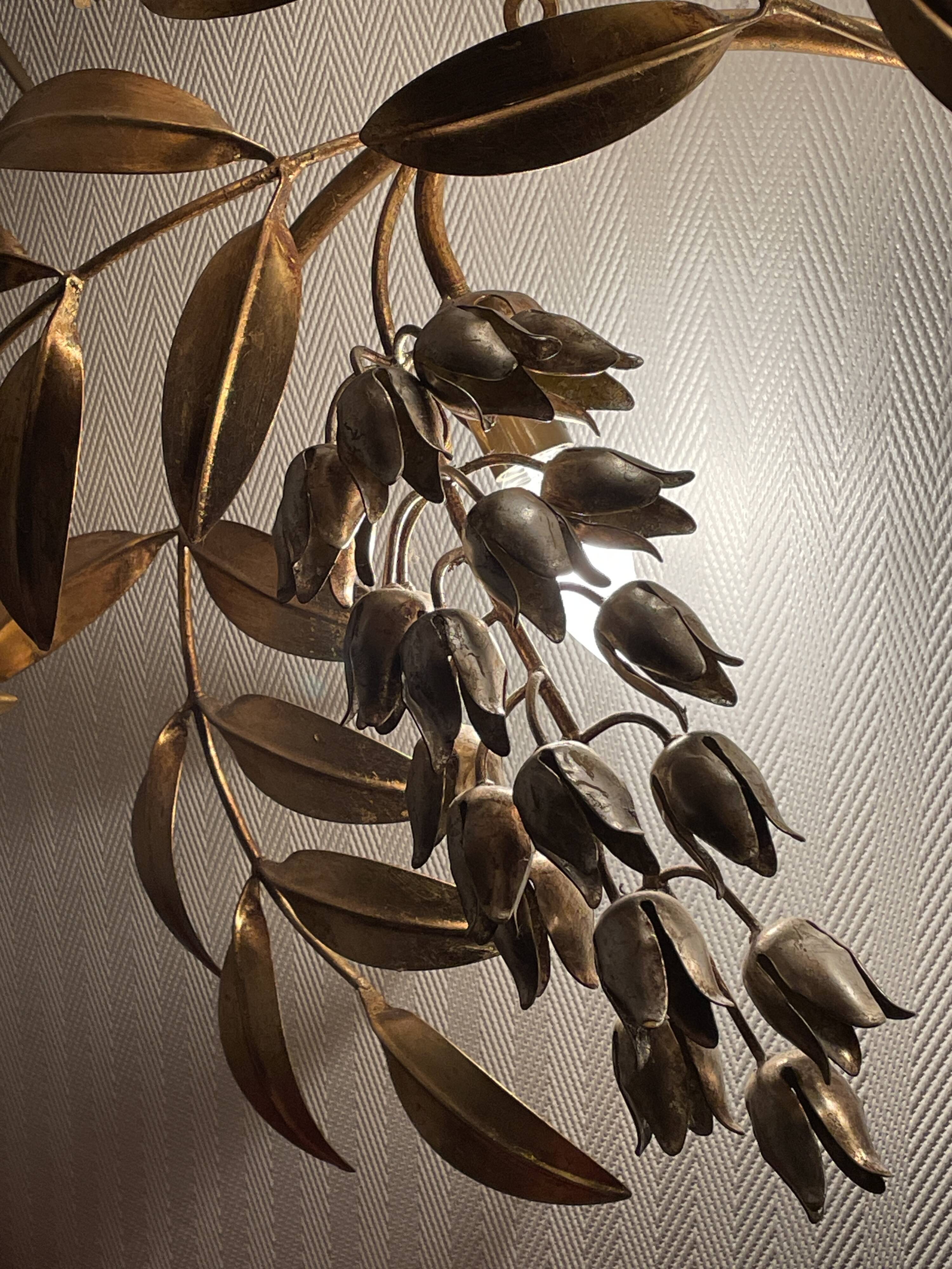 Pioggia D'Oro Wall Lamp in Gold Metal by Hans Kögl, Italy, 1970s