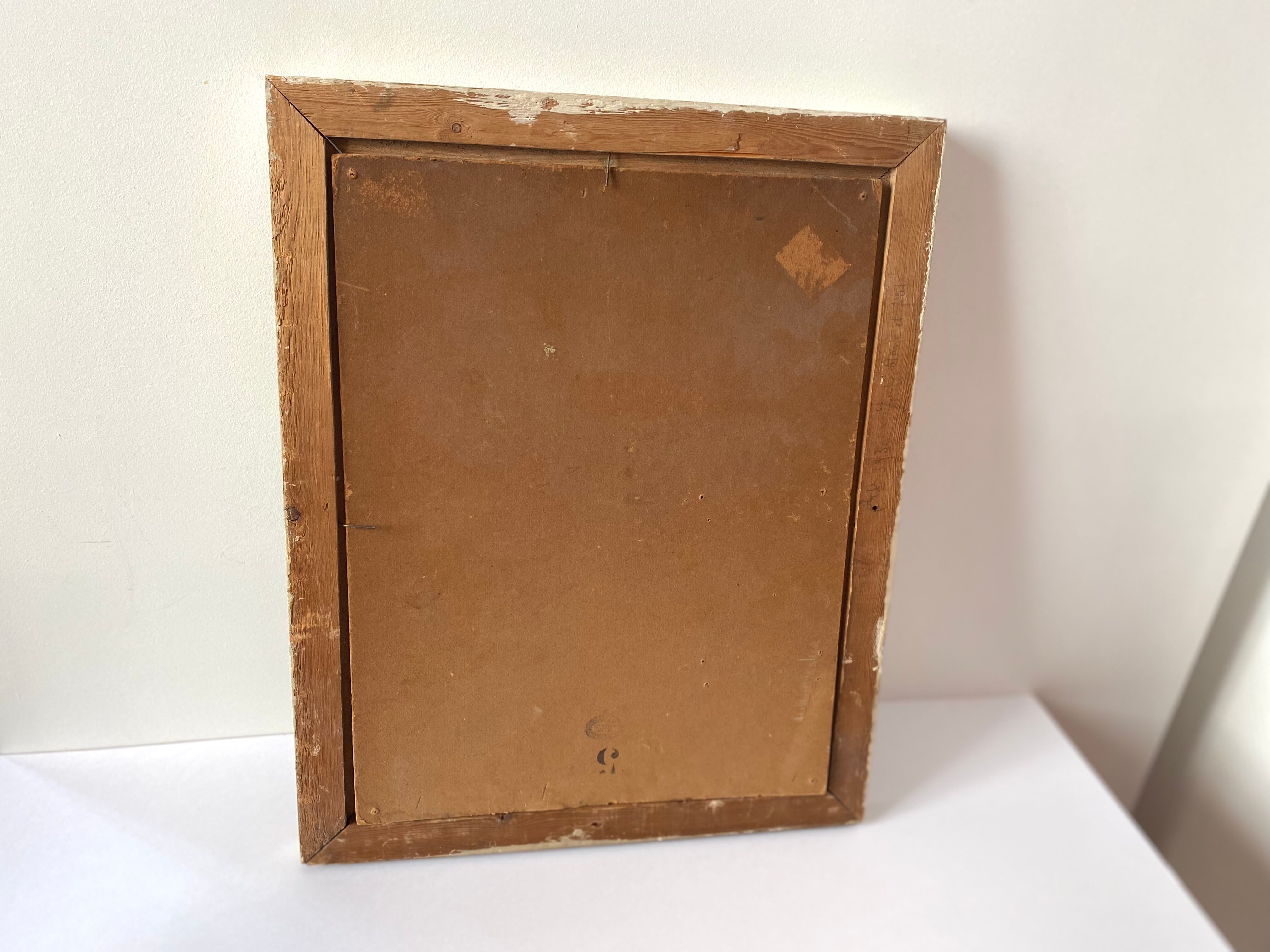 Huile sur carton d’un homme XXème siècle