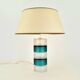 Scandinavian vintage modernist teal and clear glass table lamp