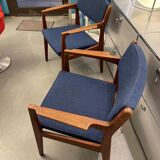 Pair of Erik Bush Scandinavian armchairs