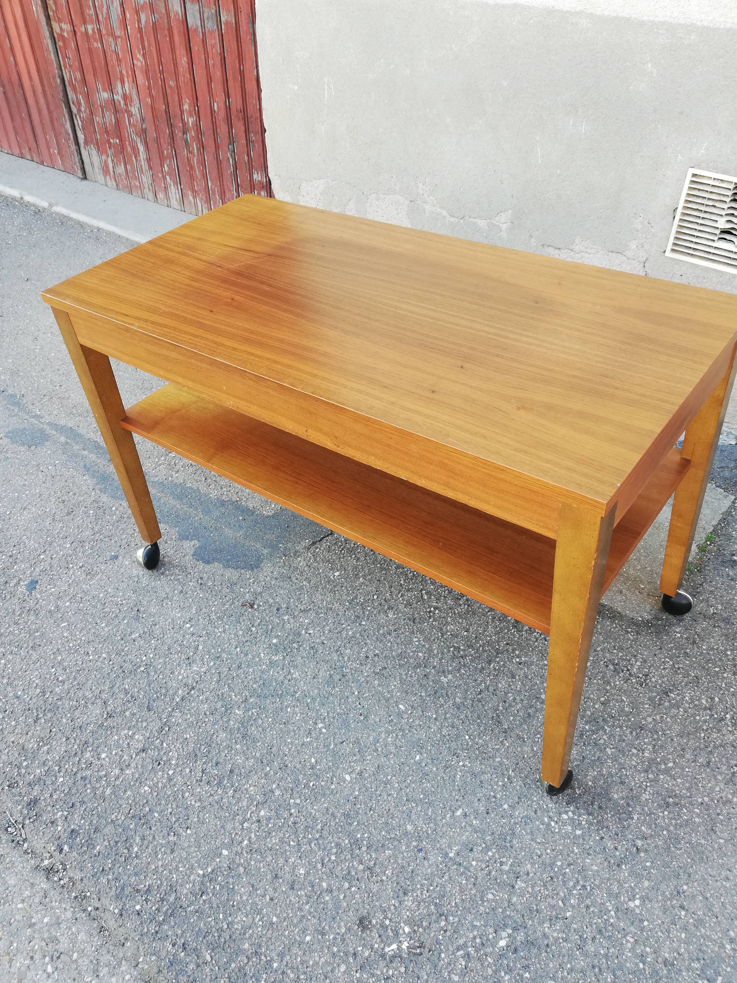 Table basse vintage bois 2 plateaux
