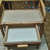 Rattan serving table