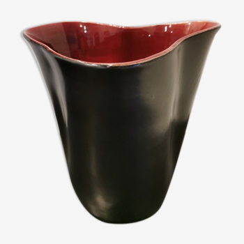 Vase Elchinger noir et bordeau
