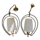 Pair of opaline glass pendant lights