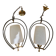 Pair of opaline glass pendant lights