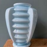 Vase Art Déco 1930 en opaline bleue