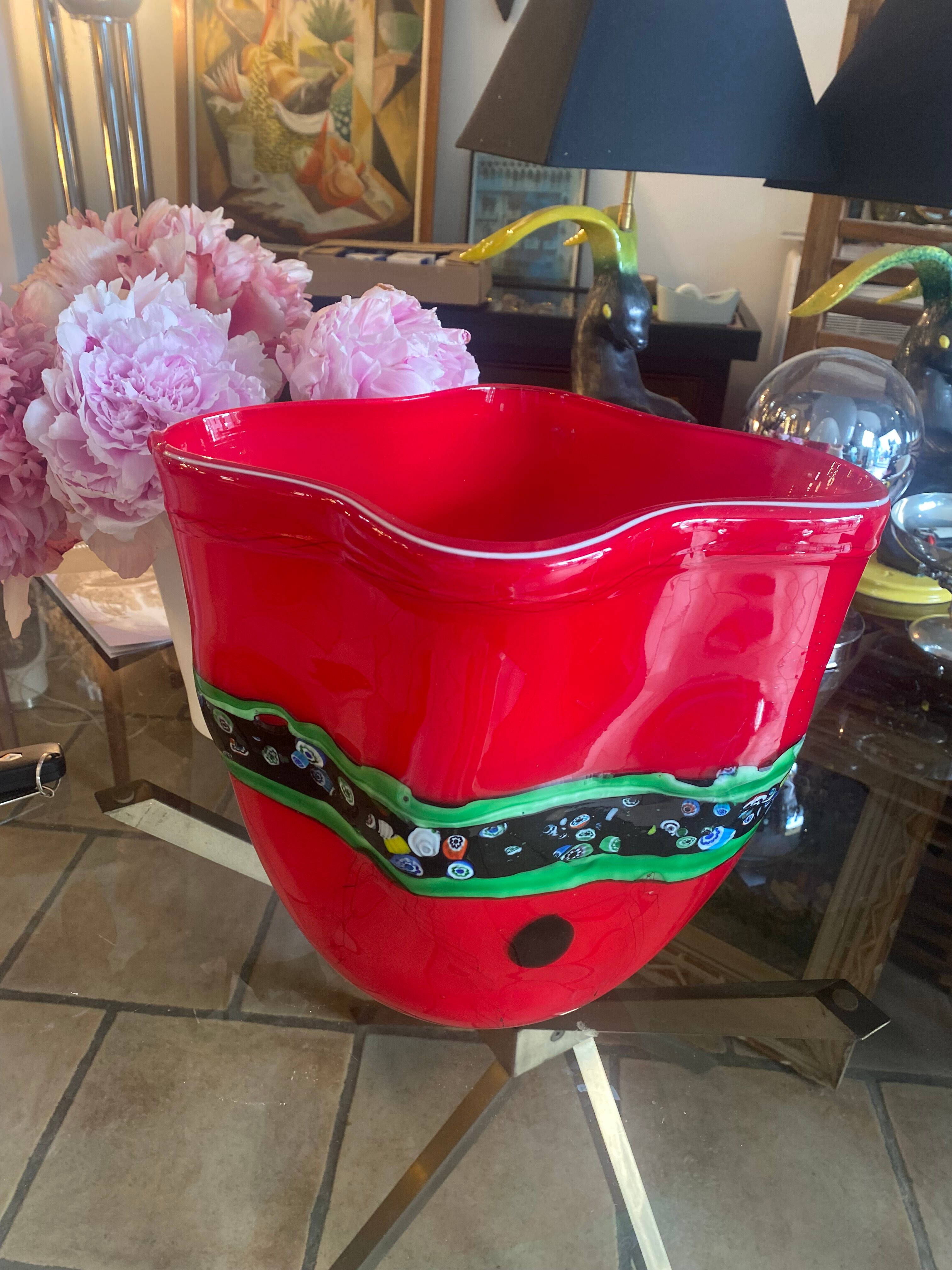 Murano blown glass vase