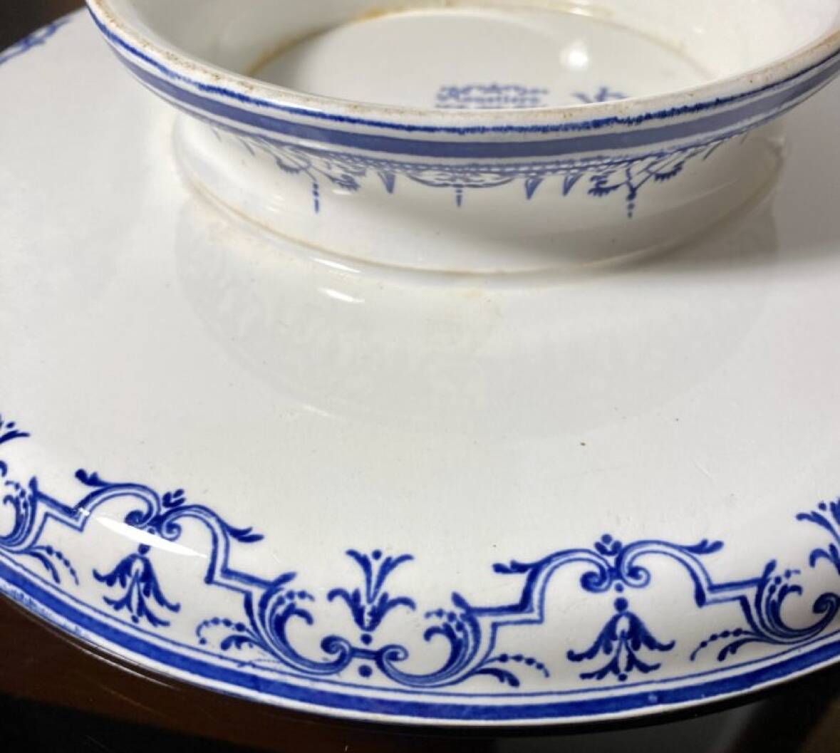 4 old Moustiers plates