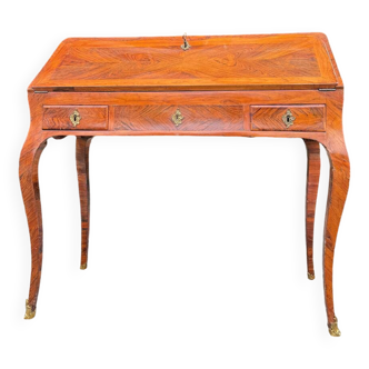 Bureau de pente en marqueterie d’époque louis xv, xviii eme siècle estampillé criaerd
