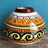 Quimper Henriot spinning top ball vase vintage soliflore art deco 1930 1940 celtic patterns orange black