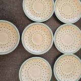 Set of polka dot porcelain cups and plates