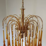 Orange water drop chandelier 70s