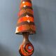 Orange ceramic West Germany floor lamp with dotted shade
