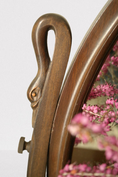 Art Deco style dressing table in mahogany gooseneck mirror