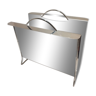 Vintage stainless steel magazine rack