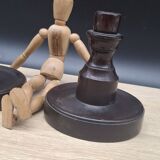 Pair of English turned wooden candlesticks