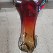 Vintage Murano Style Sommerso Glass Vase – Hand Blown Italian Art Glas