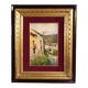 Italian landscape painting view of houses from the 20th century
