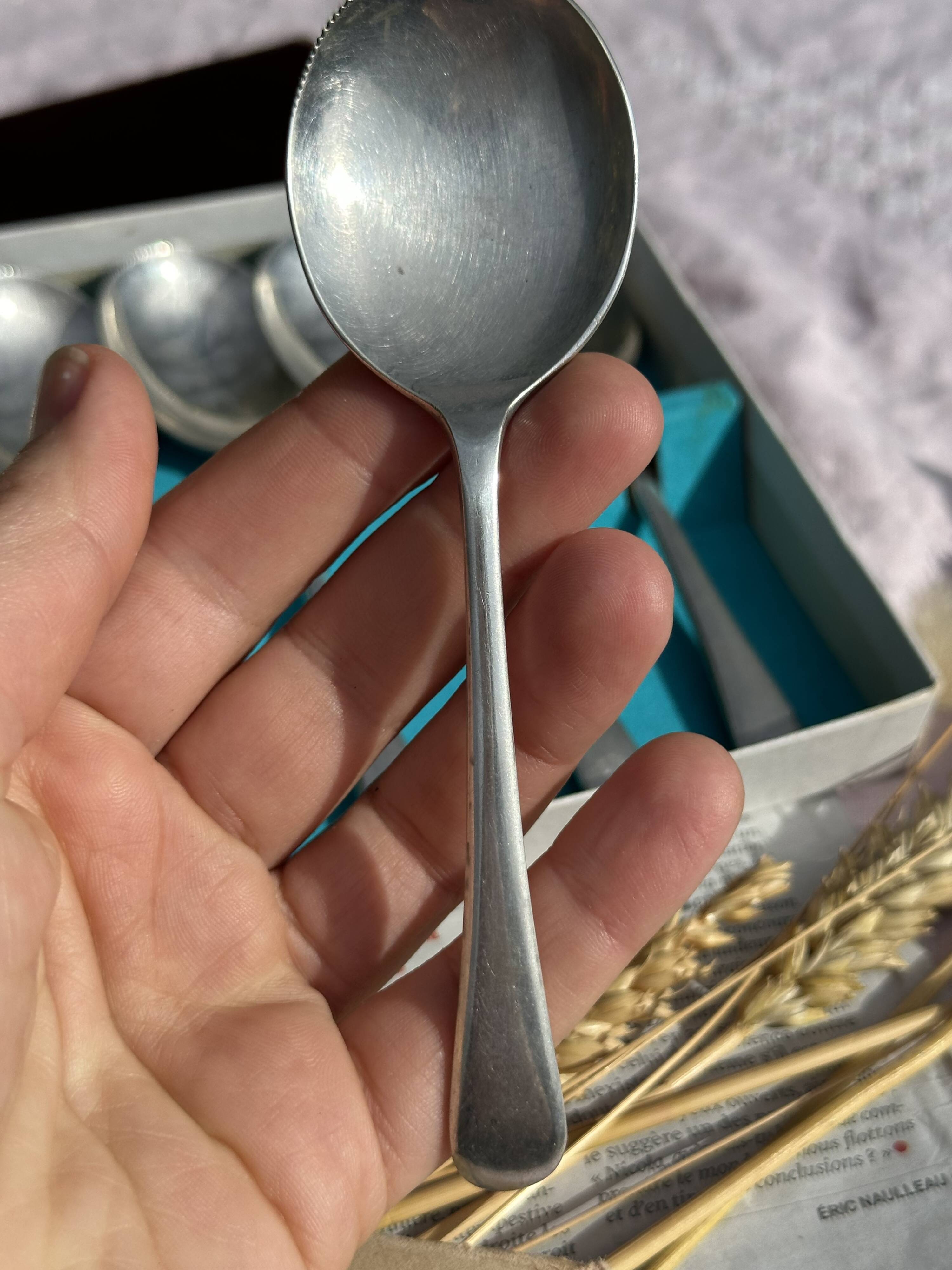 Set of 6 Vintage Fruit or Ice Cream Spoons Model Uniplat