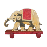 Vintage toy elephant on casters, 1930s