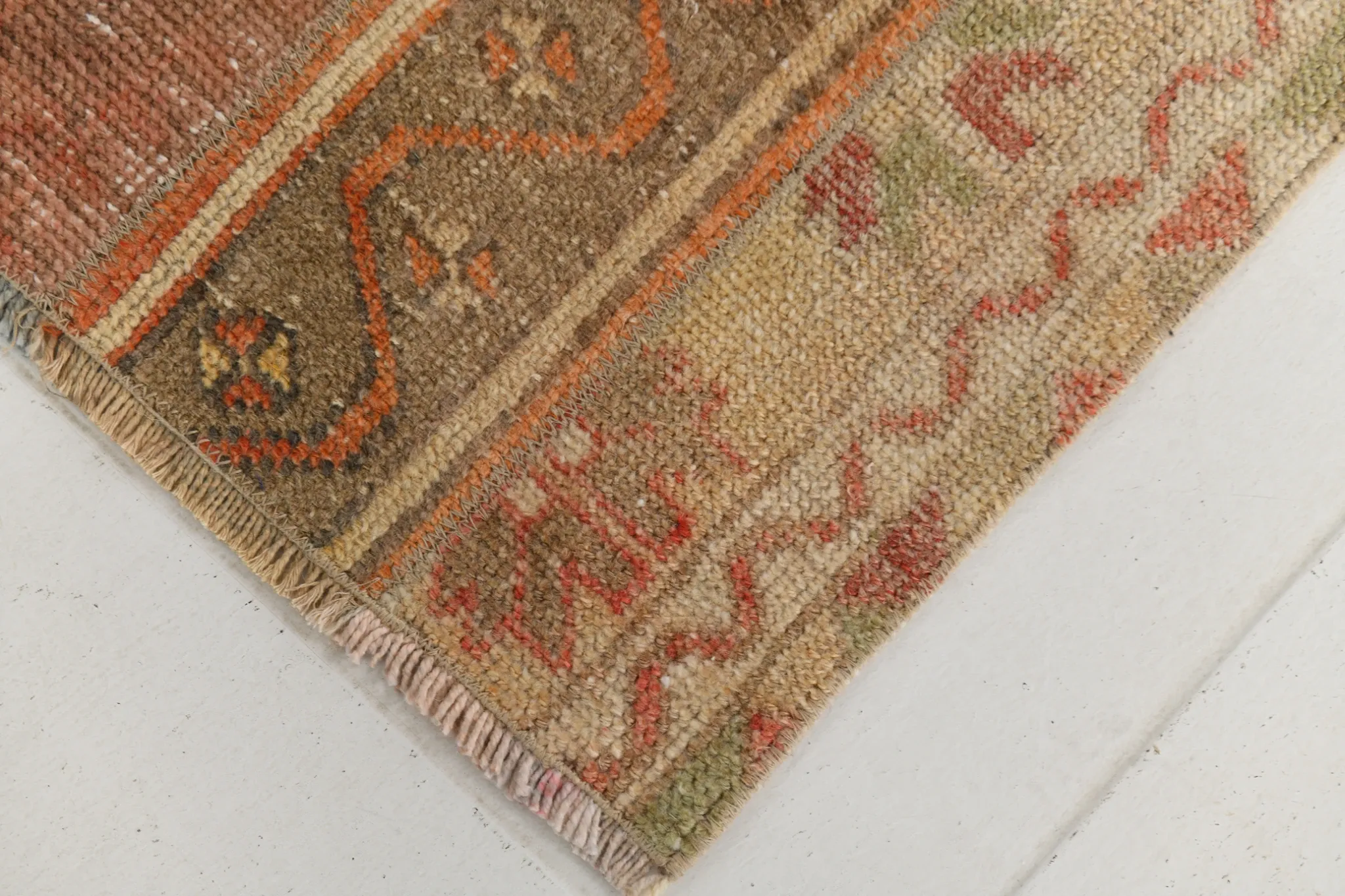 Red Brown Persian Runner Rug, Vintage Handmade Hallway Decor, 72x278cm