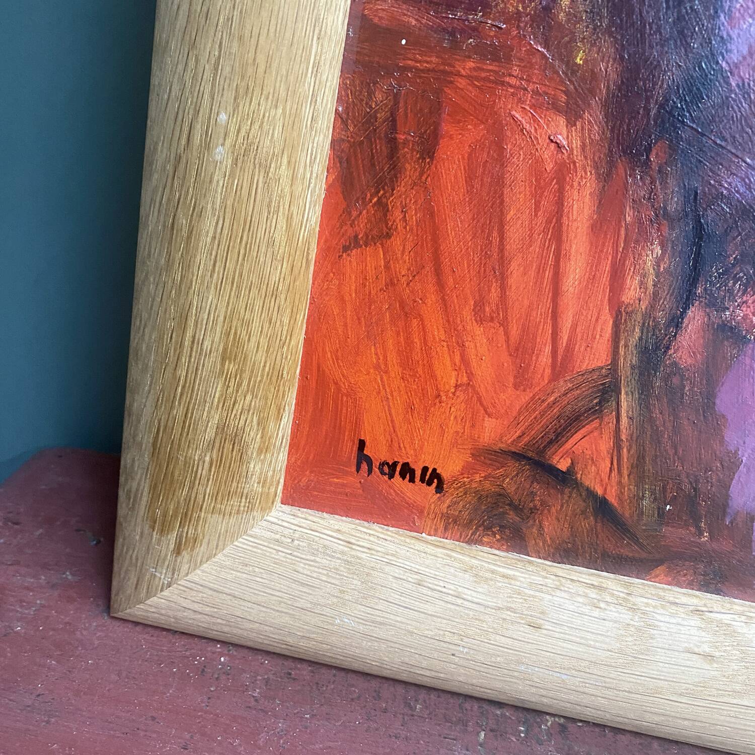 Painting “The girl with the tulips” signed Hanin