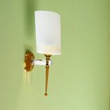 Paire d'appliques en laiton et acrylique, France 1960