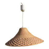 Vintage 1970s woven rattan pendant light