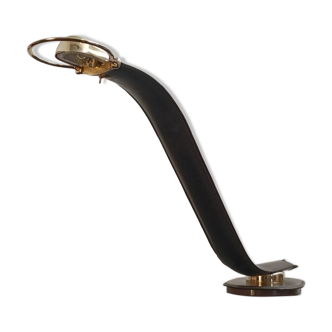 Cobra leather desk lamp by Traso Milano 1988