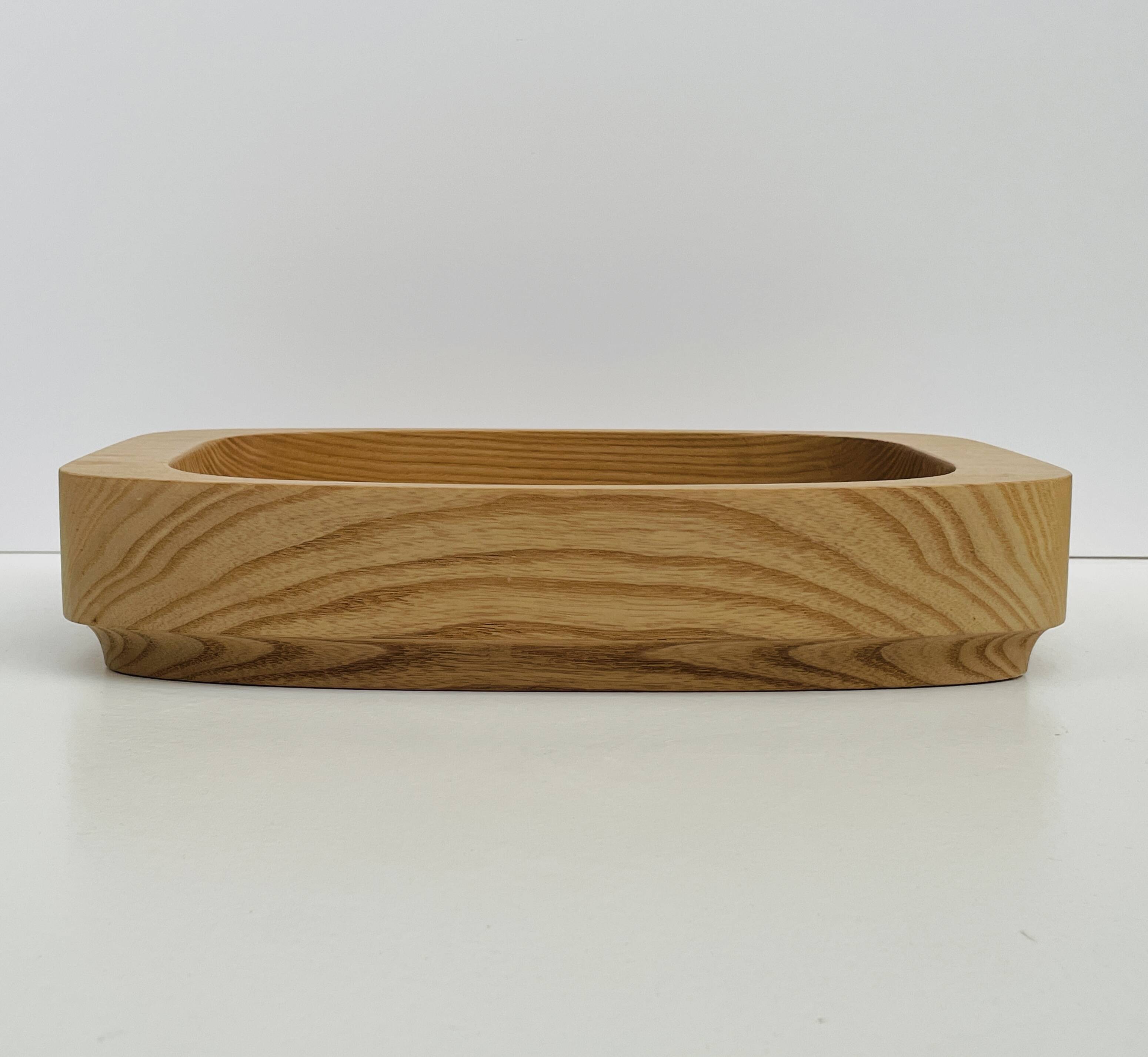 Solid wood bowl/plateau – vintage Scandinavian design – Sweden