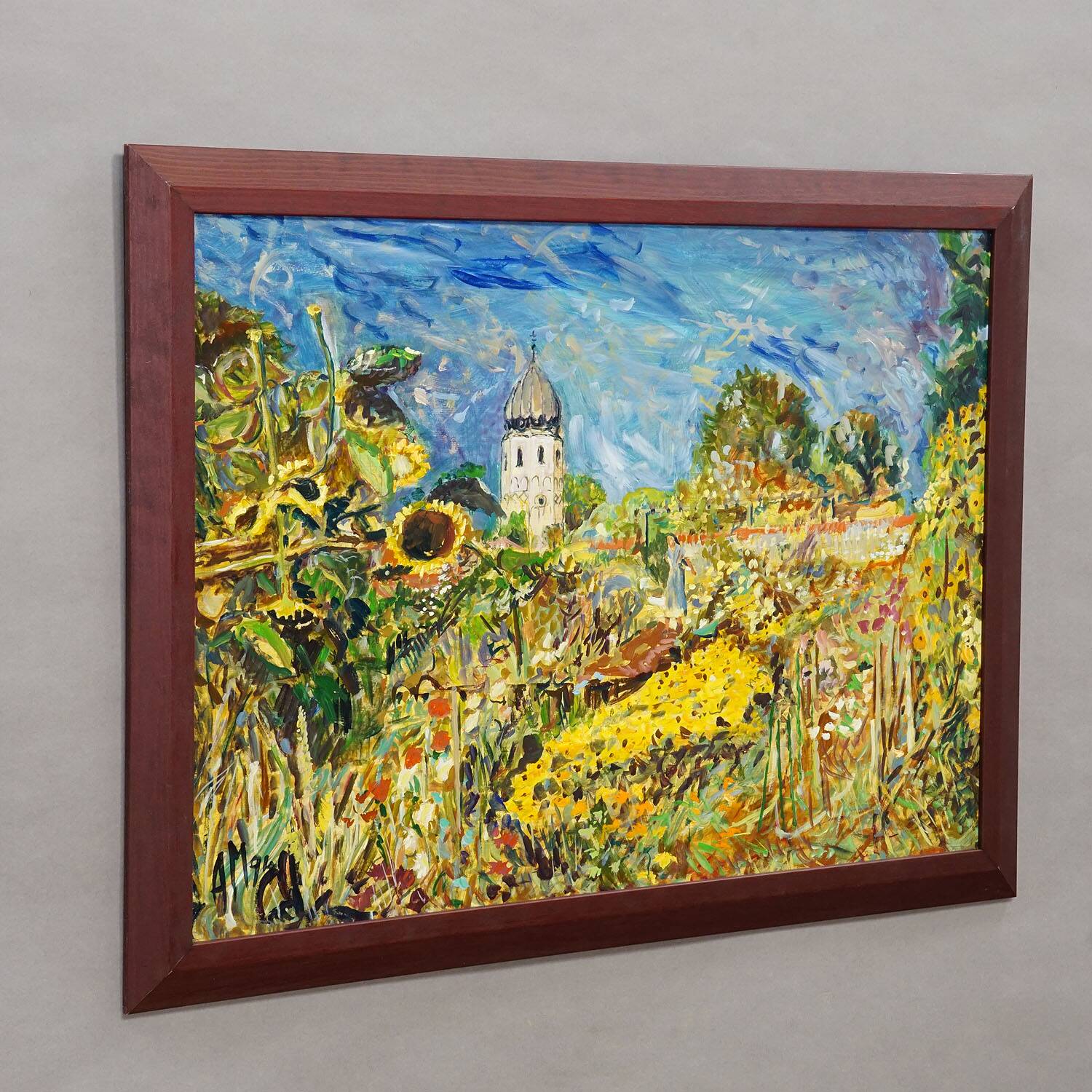 Women’s Island / Chiemsee with monastery and garden, 1994 – Oil painting by Alexander Michael