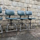 Lot de 4 chaises de laboratoire industrielle en métal chromé et cuir