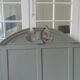 Headboard for a bed of 160 patinated green of gray