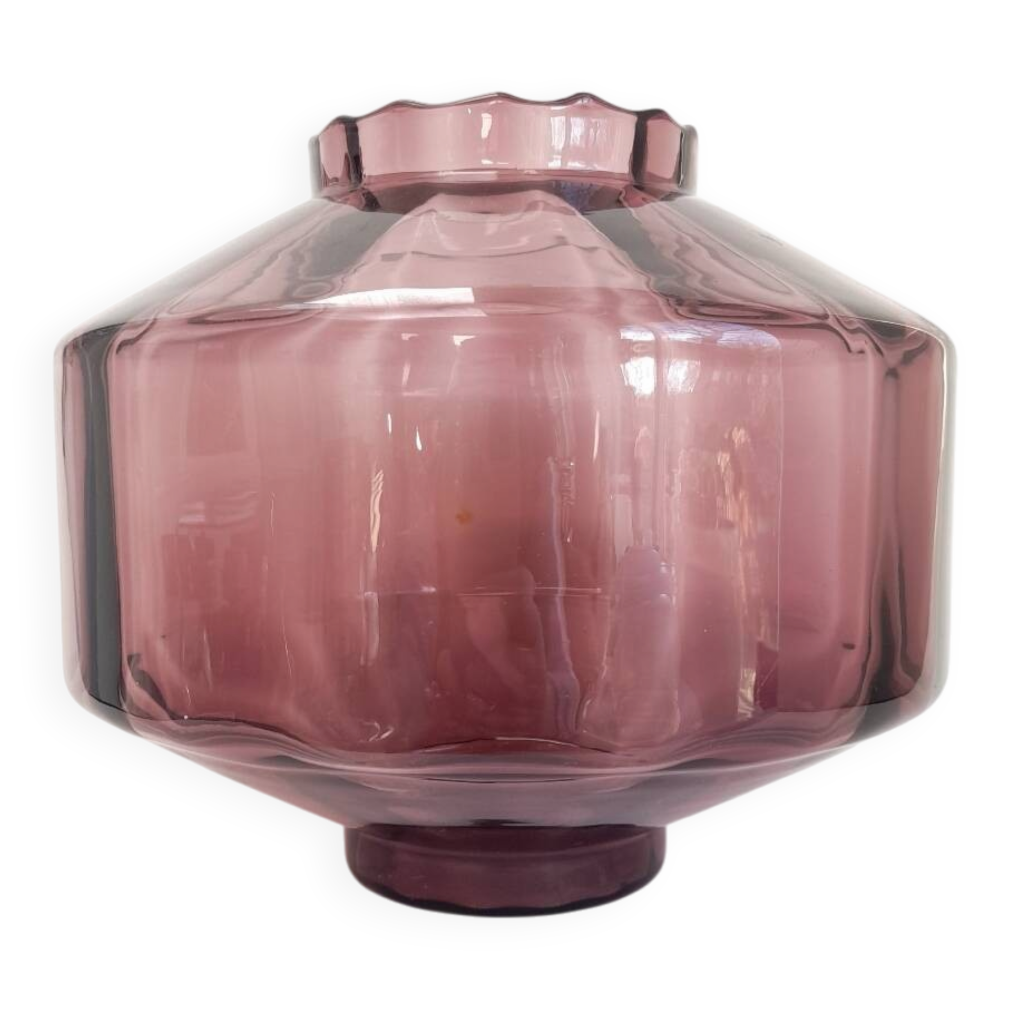 Very large Art Deco saucer vase by Doyen glassworks.